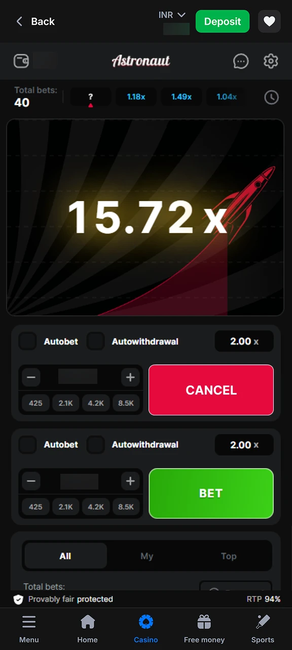 1win app astronaut cancel bet